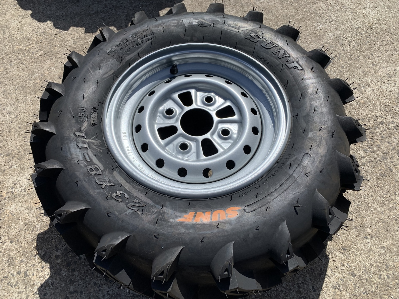 ATV FRONT RIMS & TYRES PACKAGE 23 x 8 x 11 AMS SWAMP FOX TRX 300 250 OZARK