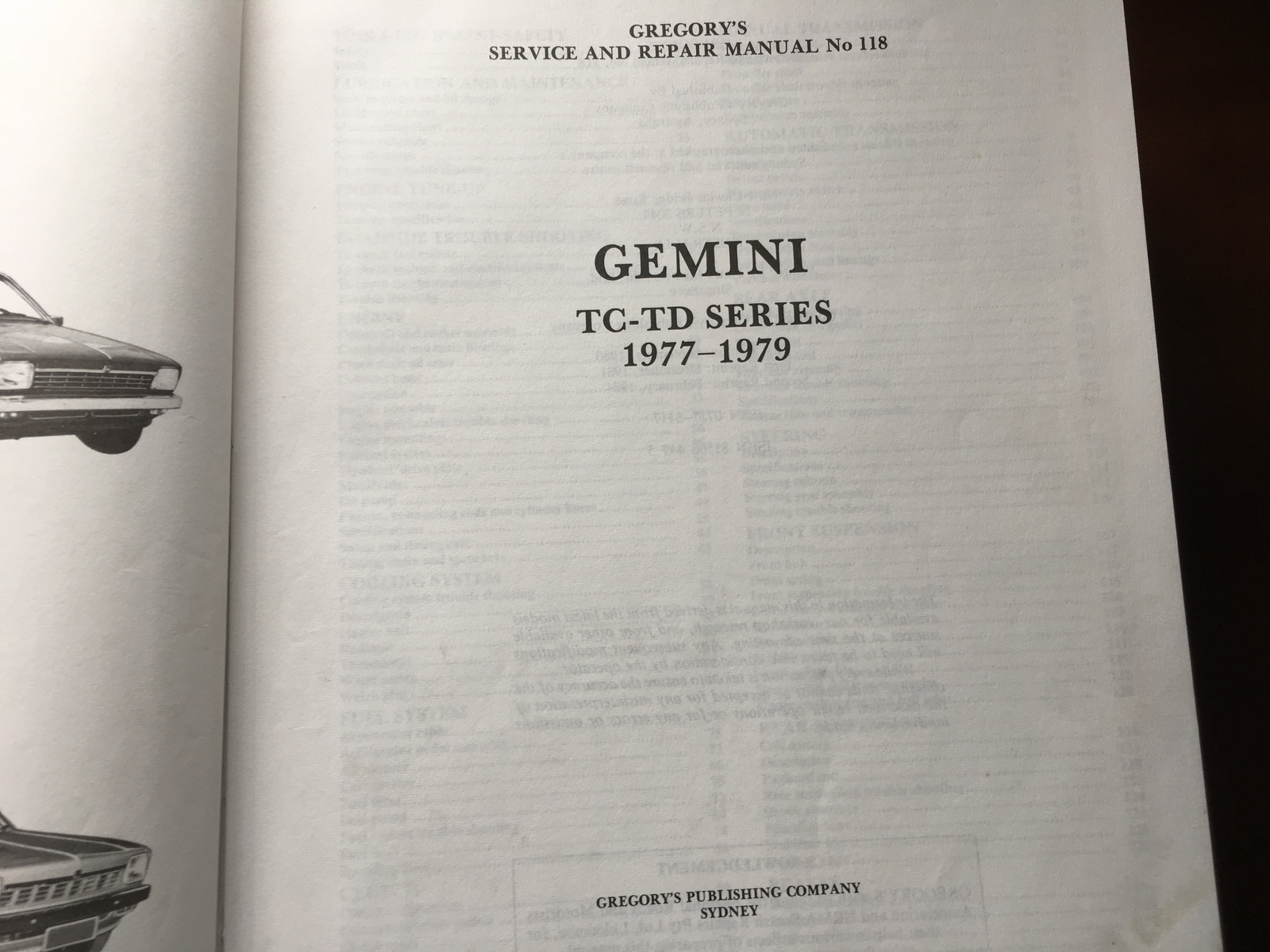 GEMINI TC TD 1977 79 SERIES GREGORYS WORKSHOP MANUAL
