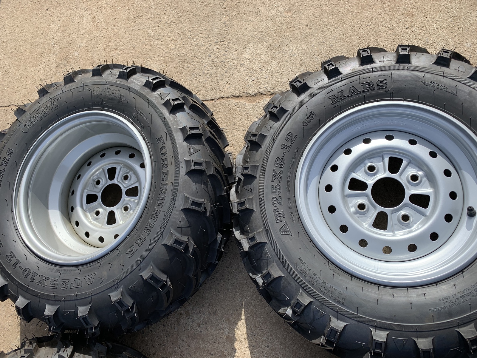 FRONT & REAR 12 INCH ATV RIMS TYRES SET 4 SUZUKI EIGER KINGQUAD 400