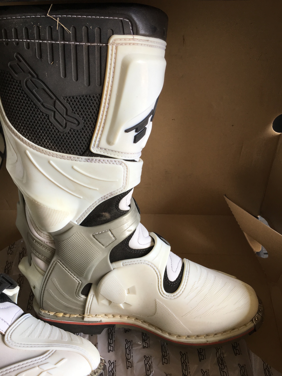TCX COMP 2 OFF ROAD DIRT BIKE BOOTS WHITE SIZE EURO 46 US 12