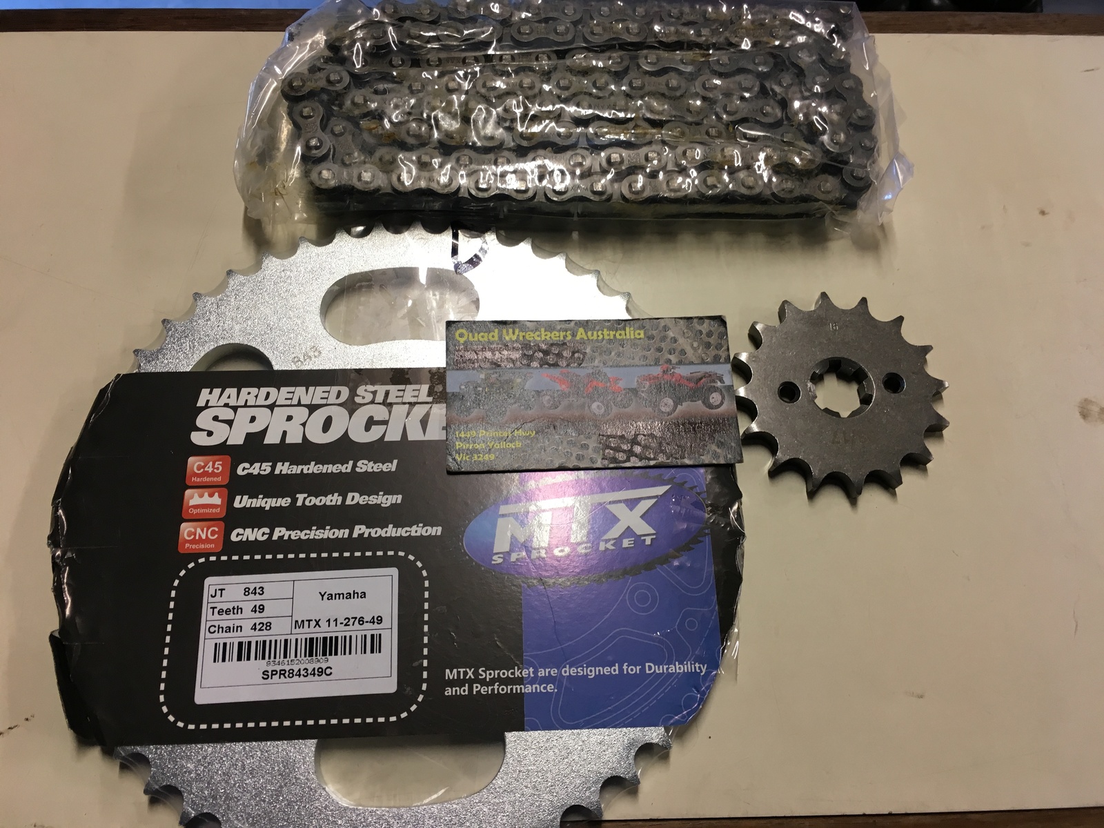 YAMAHA DT 125 CHAIN AND SPROCKET KIT 14 T FRONT 45 T REAR 428 CHAIN