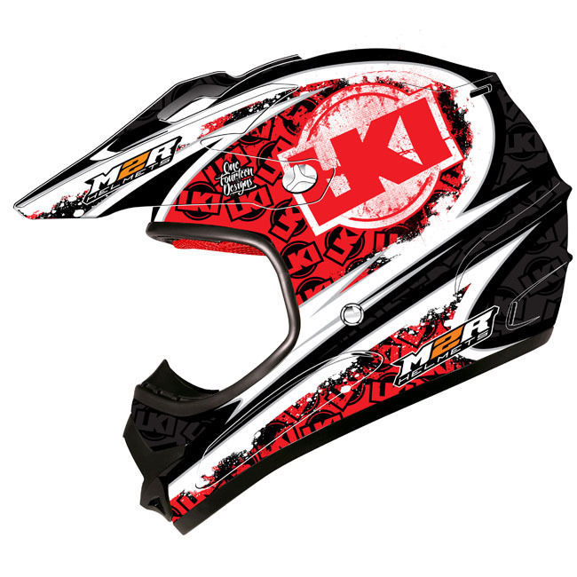 M2R X2.6 LKI LOOSE KID CHRONICLE RED HELMET MX DIRT BIKE PC5 SIZE