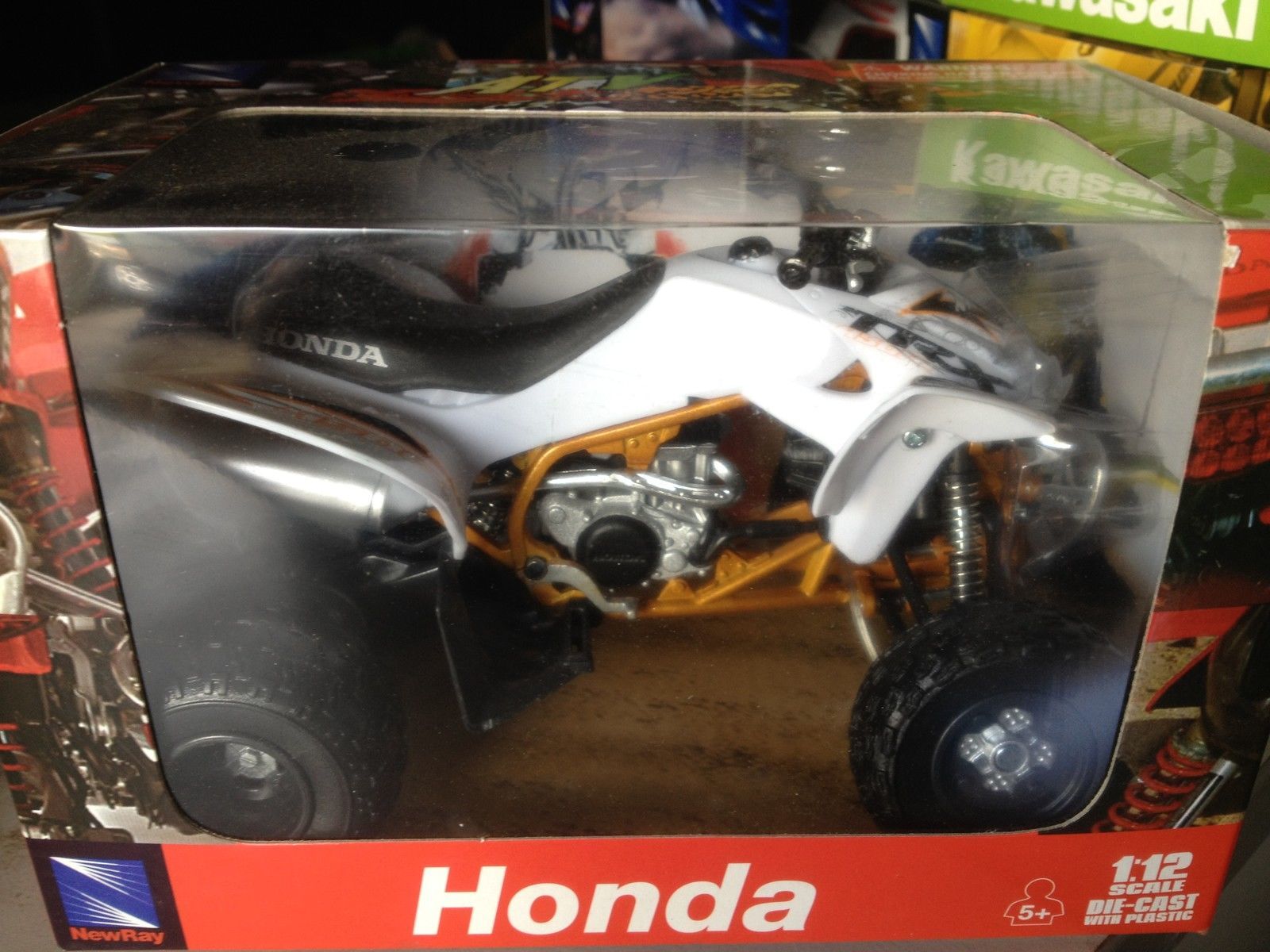 HONDA WHITE TRX 450R QUAD ATV TOY MODEL DIECAST 112 SCALE GIFT IDEA