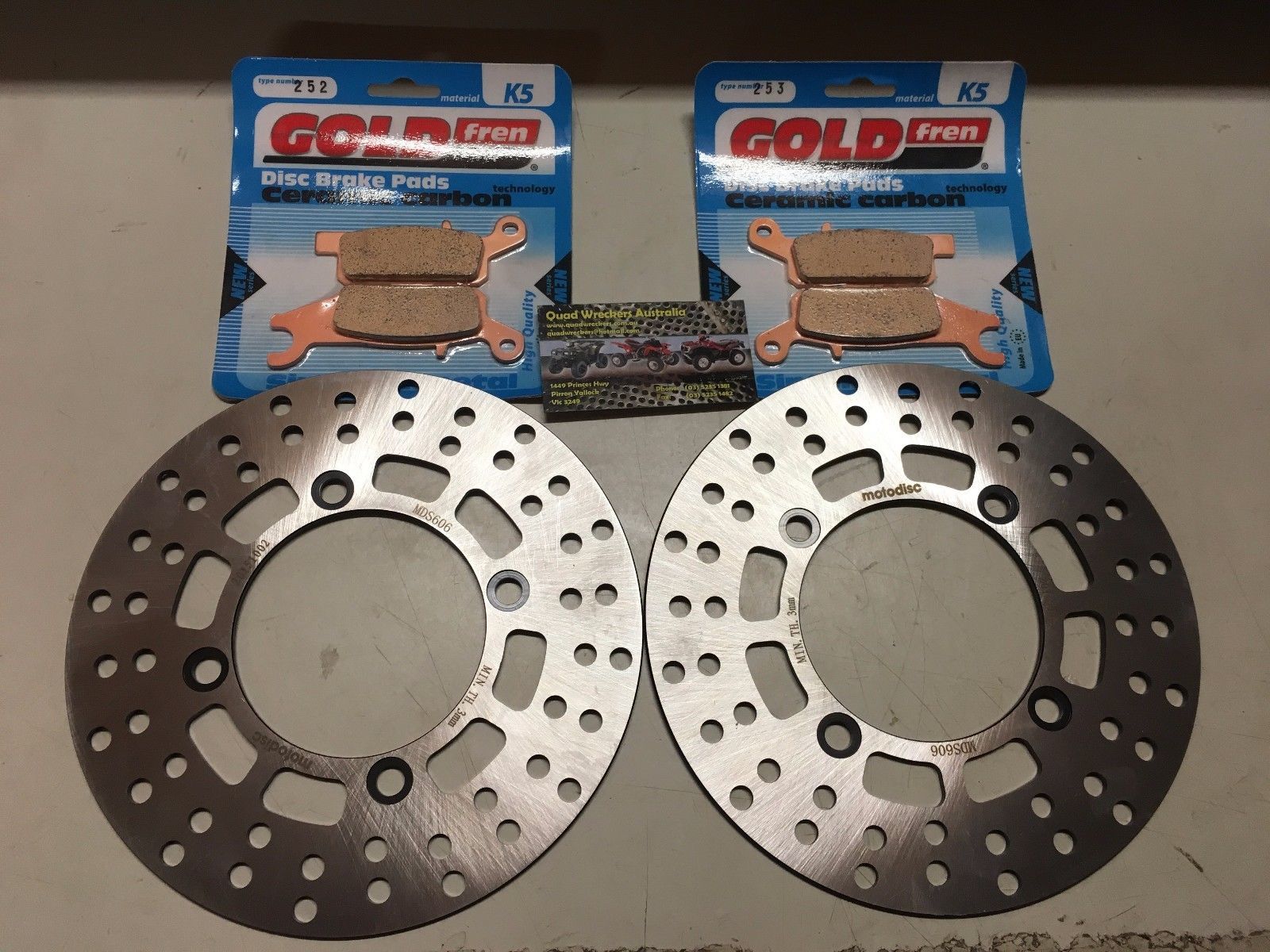 YAMAHA GRIZZLY YFM 550 700 FRONT BRAKE DISC & PADS LEFT AND RIGHT 606