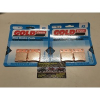 YAMAHA YFM 350 BRUIN GRIZZLY 350 FRONT BRAKE PADS LEFT & RIGHT GOLD FREN 144