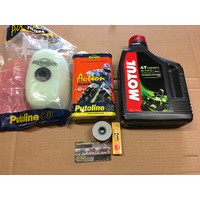 HONDA SERVICE KIT AIR + OIL FILTER  & SPARK PLUG MOTUL 5100  XR 400 R 