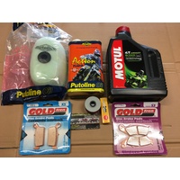 HONDA XR 400  SERVICE KIT AIR + OIL FILTER  & SPARK PLUG MOTUL BRAKE PADS