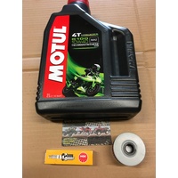 HONDA XR 400 R MOTUL 5100 2L OIL FILTER  & SPARK PLUG SERVICE KIT