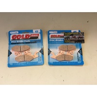 YAMAHA RHINO 700 LEFT & RIGHT REAR BRAKE PADS GOLD FREN SINTERED 009 002