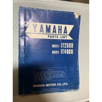 GENUINE YAMAHA IT 400 D PARTS LIST BOOK SCHEMATICS PART NUMBERS 1W5-28198-60