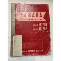 GENUINE YAMAHA IT 175 D E PARTS LIST BOOK SCHEMATICS PART NUMBERS