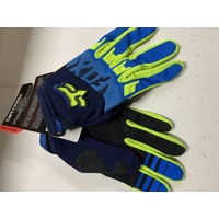FOX RACING MX DIRTPAW RACE GLOVES  BLUE SIZE XXL 2X EXTRA LARGE CLEARANCE SALE