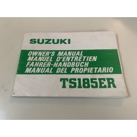 SUZUKI TS 185 ER OWNERS MANUAL HAND BOOK , HAS LOOSE PAGES 