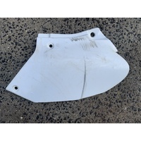 HONDA XR 250 400 R LEFT WHITE SIDE COVER NUMBER PLATE  CUT DOWN