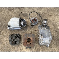 YAMAHA LS3 100 ENGINE PARTS , CRANK CYLINDER HEAD CASES STATOR INCOMPLETE