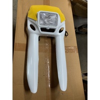 UFO ARIZONA HEAD LIGHT FRONT PLATE MASK VINTAGE VINDURO XR TT XT WHITE YELLOW