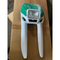 UFO ARIZONA HEAD LIGHT FRONT PLATE MASK VINTAGE VINDURO XR TT XT WHITE GREEN