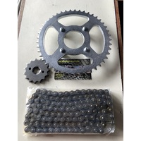 HONDA  CT 110 POSTIE CHAIN & 15 FRONT 45 REAR SPROCKET SET 1980 - 1986 LUG TYPE 