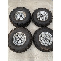 HONDA TRX 420 FA FPA FA6 IRS RIMS AND TYRES SET 24 X 8 X 12 24X10X11 MAXI GRIP MUD TYRES