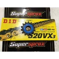 KTM 14 T BLUE FORGED STEEL FRONT SPROCKET DID VX3 XRING 520 CHAIN 250 300 350 450 500 BERG HUSKY