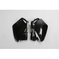 UFO HONDA CR 85 2003 - 2007  BLACK SIDE NUMBER PLATE SET PAIR LEFT AND RIGHT