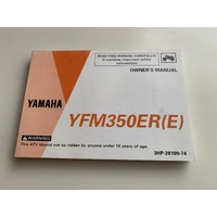 YAMAHA YFM 350 ER MOTO 4 ATV OWNERS HAND BOOK MANUAL WIRING DIAGRAM 3HP-28199-74