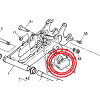 YAMAHA YFZ 350 BANSHEE REAR CHAIN GUIDE / SUPPORT  5X4-22199-00