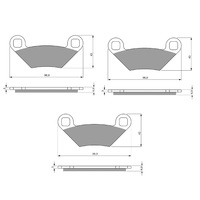 POLARIS HAWKEYE SPORTSMAN 400 FRONT BRAKE PADS LEFT  RIGHT & REAR SET GF300