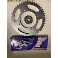 KAWASAKI KLX 140 13 51 CHAIN AND SPROCKET SET KIT HEAVY DUTY EK 428 CHAIN MADE IN JAPAN