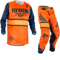 FLY RACING KENETIC ERA ORANGE BLUE 34 PANTS & LARGE JERSEY SET BMX VMX MX MTB OFF ROAD