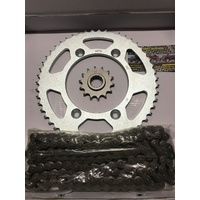 SUZUKI DRZ 125 BIG WHEEL CHAIN AND SPROCKET KIT 14 T FRT 57 T REAR 428 CHAIN