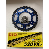 KTM 50 T BLUE REAR 13 SPROCKET STEALTH 300 DID VX3 GOLD 520 XRING HUSKY BERG 300 250 350 500 501