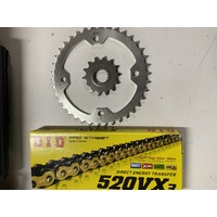 YAMAHA RAPTOR YFM 700 R 14 FRONT 38 REAR CHAIN AND SPROCKET SET DID VX3
