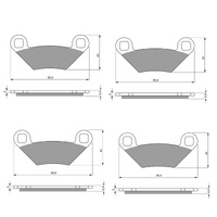 POLARIS SPORTSMAN 1000 FRONT & REAR BRAKE PAD SET GF300 2016 - 2022