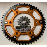 KTM 50 REAR ORANGE 14 FRONT SPROCKET STEALTH SUPERSPROX125 200 250 300 350 450 500 525 530