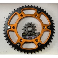 KTM 49 REAR 13 FRONT SPROCKET STEALTH SUPERSPROX 125 150 200 250 300 350 450 500 ORANGE