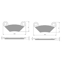 POLARIS HAWKEYE SPORTSMAN 400 FRONT BRAKE PADS LEFT & RIGHT GF300