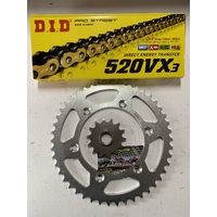 SUZUKI DRZ 400 CHAIN AND SPROCKET KIT 14 44 MTX DID VX3 X RING 520 CHAIN