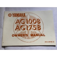 YAMAHA AG100 AG175 B OWNERS  MANUAL INCLUDING WIRING DIAGRAME PRINTED 1991