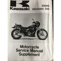 KAWASAKI 1988 1991 250HS ELIMINATOR 250 SERVICE MANUAL SUPP