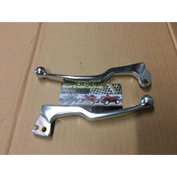 SUZUKI DS 80 JR 80 FRONT BRAKE & CLUTCH LEVER SET PAIR SILVER 4641
