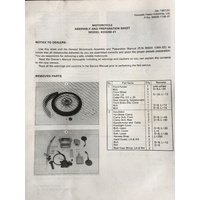 KAWASAKI KLE500-A1 ASSEMBLY AND PREPERATION SHEETS
