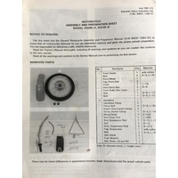 KAWASAKI KX250 J1 KX125 J1 ASSEMBLY AND PREPERATION SHEETS