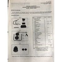 KAWASAKI PORTABLE GENERATER GE4300 GE5000 ASSEMBLY AND PREPERATION SHEETS