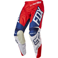 FOX RACING 180 HONDA RED - BLUE - WHITE  MX OFF ROAD PANTS CRF CR SIZE 30