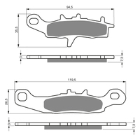 KAWASAKI KVF 650 FRONT RIGHT BRAKE PADS 2001 - 2011 SINTERED METAL