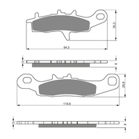 KAWASAKI KVF 650 FRONT LEFT BRAKE PADS 2001 - 2011 SINTERED METAL
