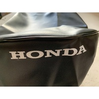 HONDA XL 350 1973 1974 BLACK VINYL SEAT COVER  WHITE LETTERING PIPING