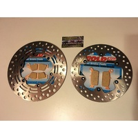 SUZUKI DRZ 400 KLX FRONT & REAR BRAKE DISCS WITH GOLD FREN PADS 261 106 041 003