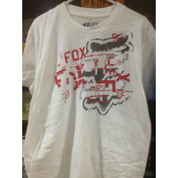 KIDS FOX RACING tshirts BOYS JUGGER SS TEE  WHITE XL ex display stock (103)
